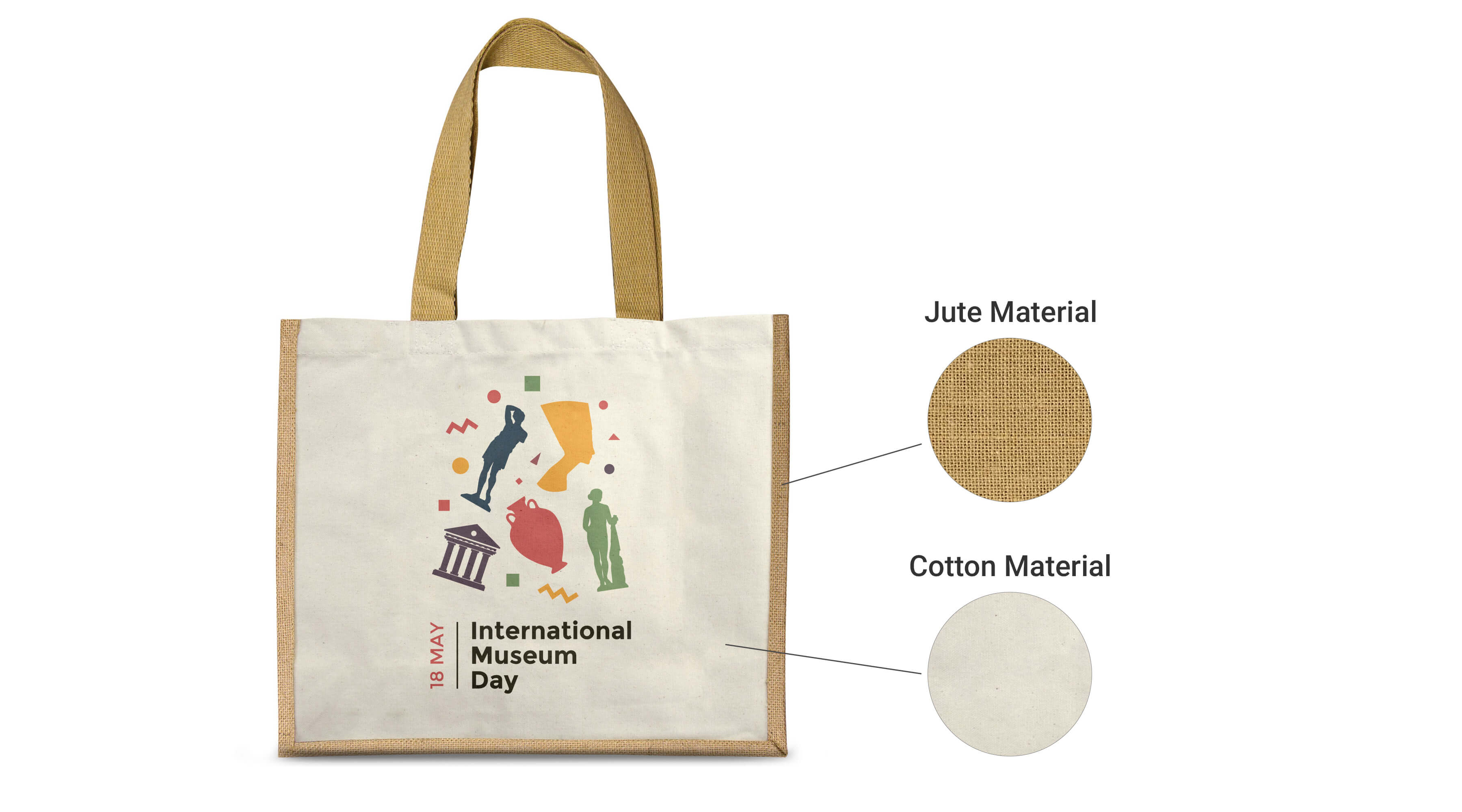 Custom Printed Jute Bags with cotton sides Online Printing Services Dubaiprint